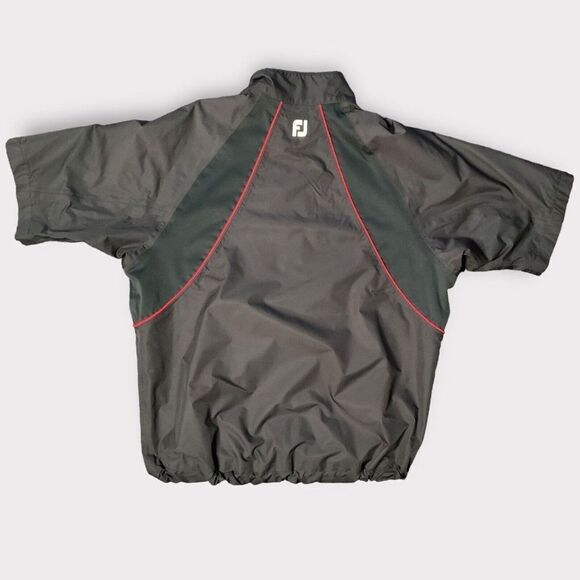 FootJoy Dryjoys Tour Collection Mens Black/Red 1/2 Zip Golf Windbreaker Jacket L - Picture 7 of 8